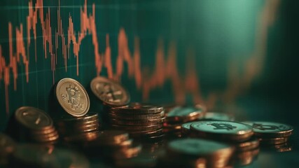 Video A pile of coins stacked on top of each other, perfect for financial concepts or themes