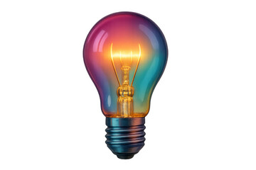 Fototapeta premium Colorful gradient light bulb glowing with an idea, representing creativity, innovation, and bright solutions