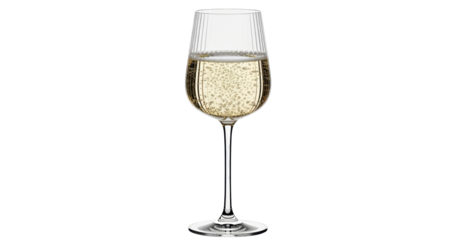 Isolated glass of sparkling wine ready to serve for a celebration or holiday occasion