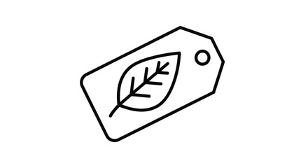 Eco-friendly leaf price tag icon for natural products, organic branding, green shops, and sustainable packaging.