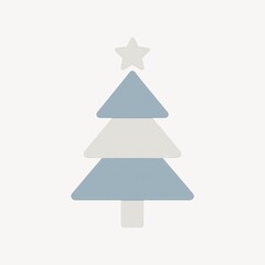 Fototapeta premium Minimalist geometric Christmas tree illustration.