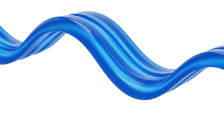 Isolated abstract design element a blue curved shape, smooth surface, wave effect, flow