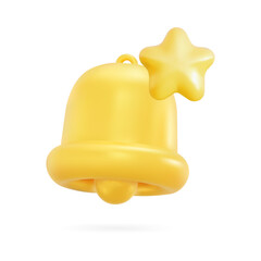 Fototapeta premium 3D styled vector graphic: favorite notification bell symbol for easily scalable applications, website interfaces, and digital projects