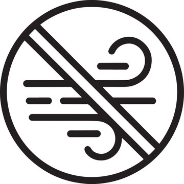 No Wind Symbol Icon Line Art Transparent Background Keywords: no wind, weather, storm, prohibition
