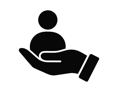 Hand Holding Person Icon - Care, Support & Customer Service