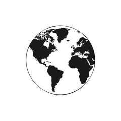 Fototapeta premium 🌎 World map vector illustration of the Earth globe showing continents like Europe and America for global travel and business geography