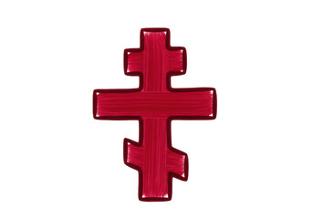 Isolated Eastern Orthodox cross symbol illustration, religious Christianity sign, cross symbol