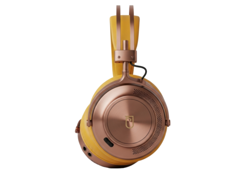 Isolated headphones on a seamless backdrop for listening enjoyment and communication needs