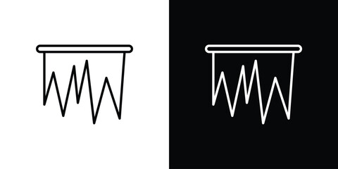 Icicles icons set with editable black and white stroke line style for ui designs © Raj