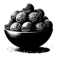 Ladoos made of jaggery and sesame seeds for Makarsankranti vector image illustration