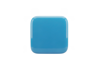 A bright blue rounded rectangle object isolated on transparent background
