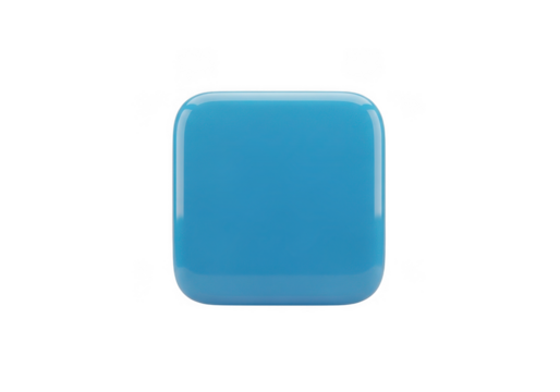 A bright blue rounded rectangle object isolated on transparent background