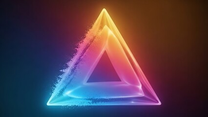 Colorful glowing triangle shape with a gradient of blue, purple, orange, and yellow.