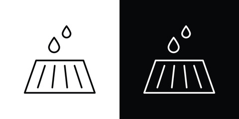 Manhole icons set with editable black and white stroke line style for ui designs