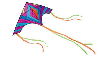 Isolated kite colorful toy outdoor activity summer vacation childhood plaything soar fun