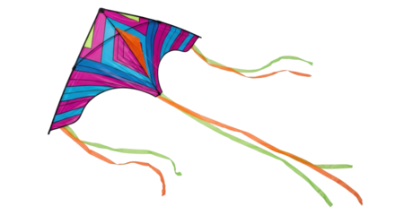 Isolated kite colorful toy outdoor activity summer vacation childhood plaything soar fun