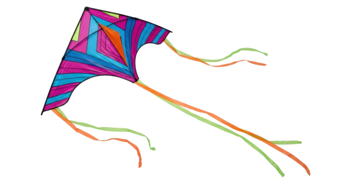 Isolated kite colorful toy outdoor activity summer vacation childhood plaything soar fun