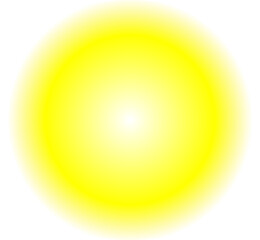 Bright yellow radial gradient glowing sun effect for design project