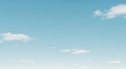 Blue Sky with Fluffy White Clouds