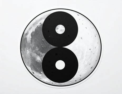 Yin-Yang dark/light moon. Circular. Balance. Details - Powered by Adobe