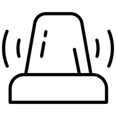 Emergency Alert Outline Icon Design Vector - siren light symbolizing emergency response, warning, medical alert, and urgent attention