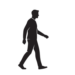 Black silhouette a man walking vector design