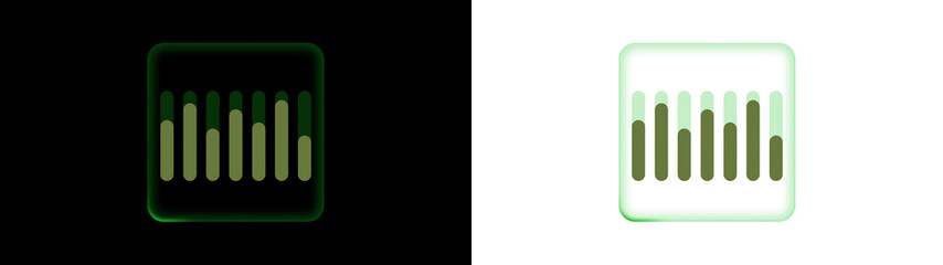 PNG Overlay of Green Neon Interface Elements Isolated on transparent background