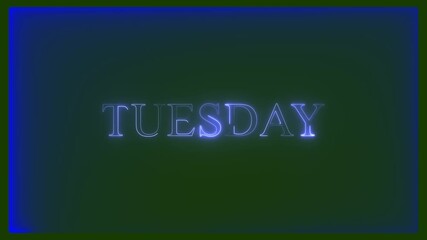 Thursday Weekend Text Animation.4K Motion Graphics frame design for  visuals animation timetable typography weekdays..