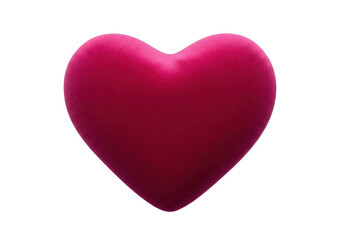 Isolated plush heart for romantic gift, a symbol of love, passion, romance, and Valentine's Day
