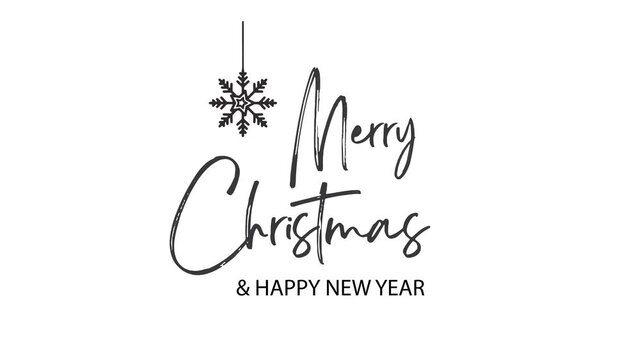 Merry Christmas vector brush lettering in four different colors.