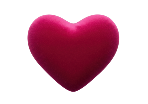 Isolated plush heart for romantic gift, a symbol of love, passion, romance, and Valentine's Day