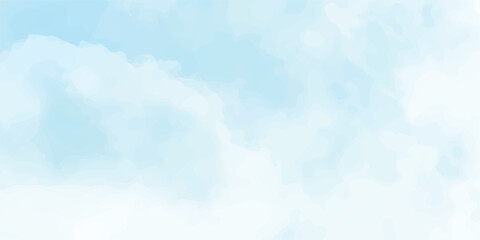 Beautiful abstract bright blue sky cloudscape background with white fluffy clouds on a clear summer day