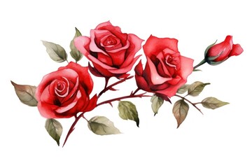 Naklejka premium Rose flower plant red.