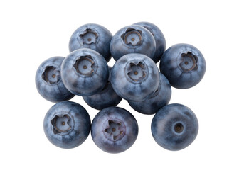 Isolated heap of tasty blueberries, healthy fruit ingredient for dessert, snack, summer produce