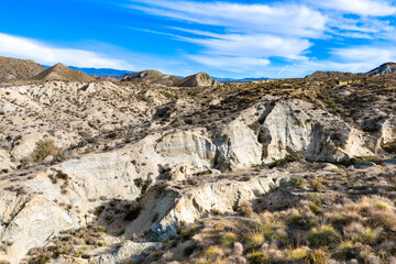 The Arid, Dry Terrain of the Tabernas Desert, Andalusia, Illustrating Growing Desertification in Southern Spain