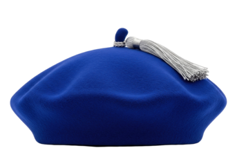 Isolated Academic Doctor cap, graduation mortarboard, cap and tassel on plain background, symbol