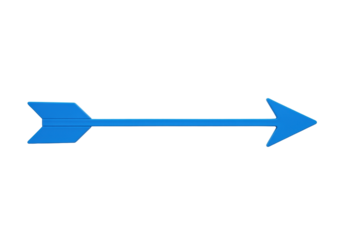 Isolated Blue Arrow Pointing Right Direction for Archery, Strategy, Planning, and Success