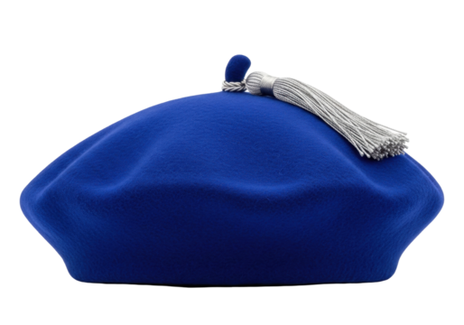 Isolated Academic Doctor cap, graduation mortarboard, cap and tassel on plain background, symbol