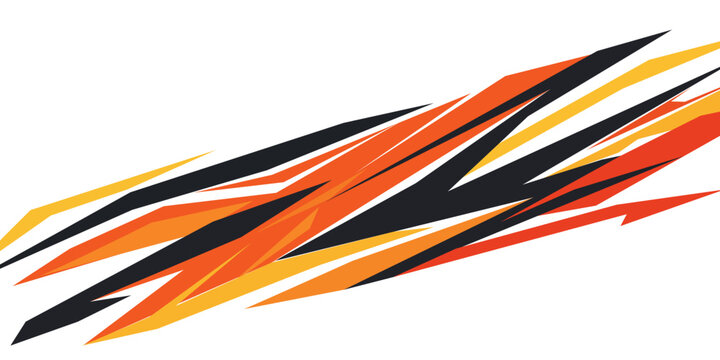 Livery wrap banner car sticker abstract line yellow pink sporty brush grunge lightning storm motorsport vector, eps10. sport modern.