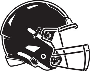 American Football Player Silhouettes in Action Poses