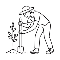 Volunteer planting a tree for a greener future and environmental sustainability, promoting ecological balance and positive change for generations