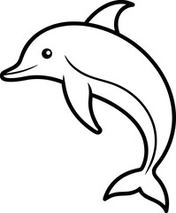 Fototapeta premium Minimalist Line Drawing of Jumping Dolphin for Educational and Creative Use