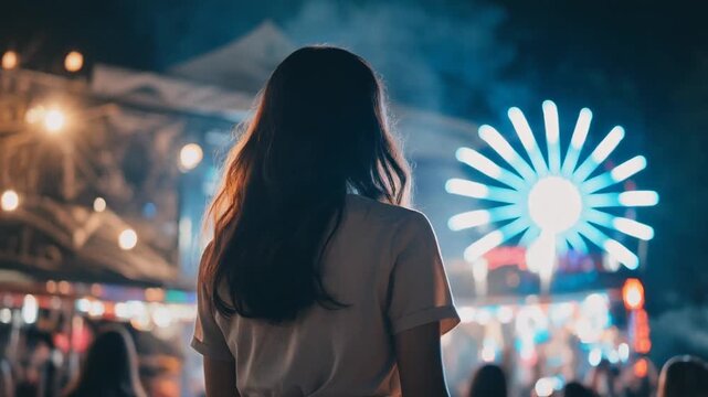 ライブ会場の臨場感あふれるフェスティバル動画・観客とステージライト