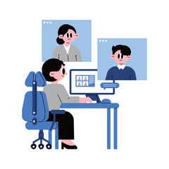 Online Video Conference Meeting for Remote Work