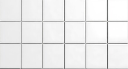Clean white square tiles form a modern geometric pattern.