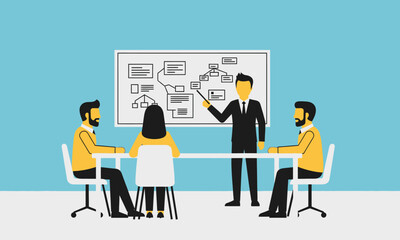 Fototapeta premium Business Meeting Presentation with Team Collaboration.