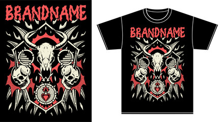 tshirt illustration design metal band merchandise