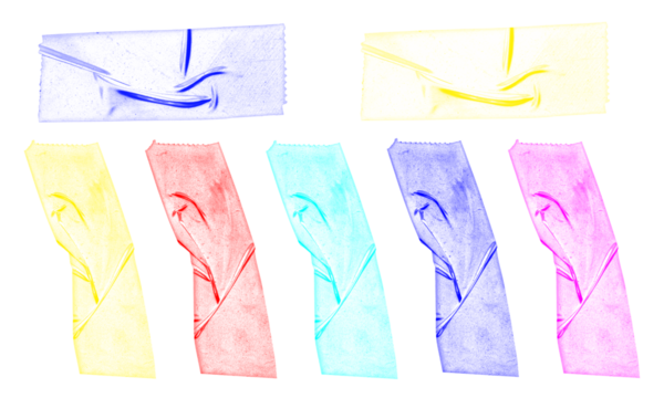Set of Colorful Transparent Adhesive Tape Strips - Powered by Adobe