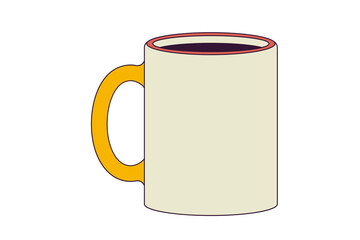 Obraz premium Stylized Mug Illustration of a Beverage Container with Bold Outlines