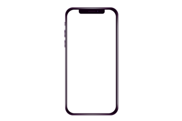 Sleek modern mobile phone with a blank white screen isolated on a white background. Perfect for user interface mockups or a technology concept